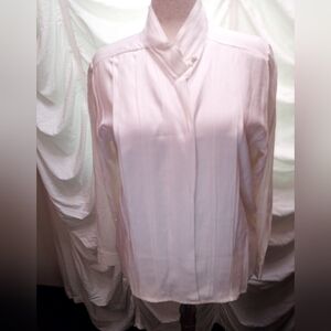 Karen Scott White Pintuck V-Neck Blouse